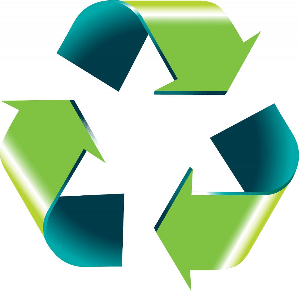 An image of the green recycling arrow logos